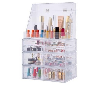 Customized acrylic lucite boxes display large professional makeup case make up organizer BMB-124