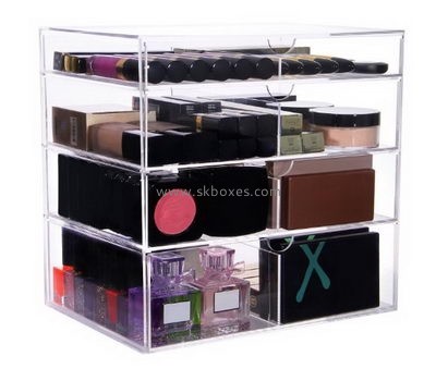 Custom cheap cute acrylic makeup box display cases for makeup BMB-141