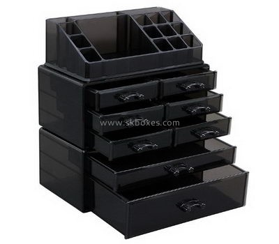 Custom huge black acrylic makeup box storage BMB-150