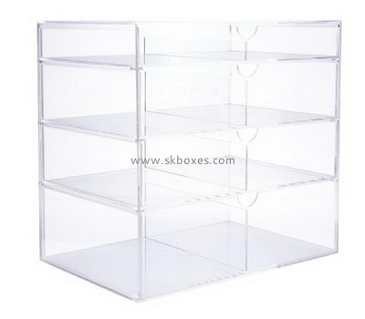Custom large acrylic plastic clear cosmetic makeup box display cases BMB-170