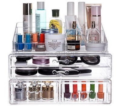 Custom acrylic lucite storage containers beauty organizer box  makeup case BMB-175
