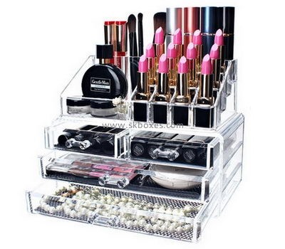 Custom acrylic plastic containers makeup cosmetic organizer case box BMB-176