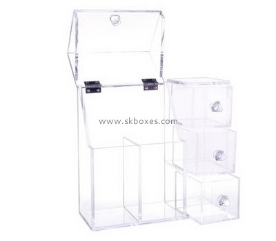 Custom clear acrylic professional makeup box display cases for cosmetics BMB-177