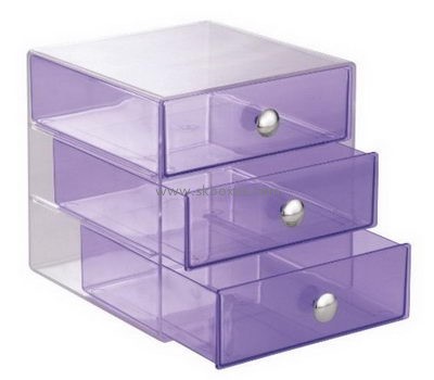 Custom small acrylic lucite boxes pink makeup organizer case BMB-196