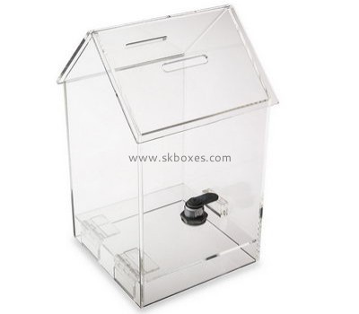 Acrylic box factory custom clear acrylic money collection donation box BDB-074
