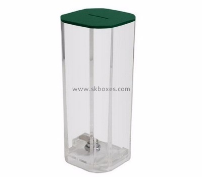 Acrylic box manufacturer custom clear acrylic display charity collection boxes for sale BDB-079