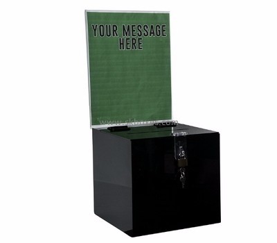 Acrylic box manufacturer custom acrylic donation collection containers charity boxes cheap BDB-087