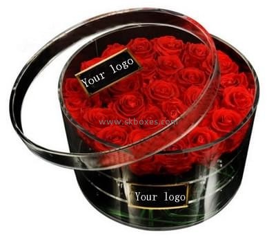 Acrylic box manufacturer customize clear display case round flower box BDC-079