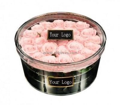 Acrylic box manufacturer customize acrylic round rose box with lid BDC-136