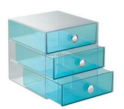 Acrylic box factory customize 3 drawer blue box BDC-138