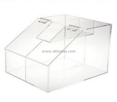 Acrylic box factory customized lucite display case acrylic box with hinged lid BDC-260