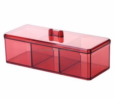 Box manufacturer customized red acrylic cotton bud box BDC-288