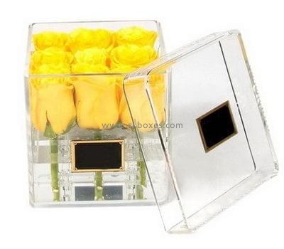 Acrylic box manufacturer customized acrylic flower box with lid BDC-297