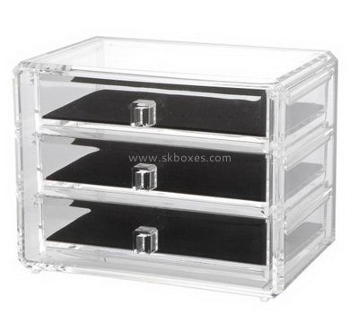 Acrylic box manufacturer customized clear plexiglass 3 drawer box BDC-368