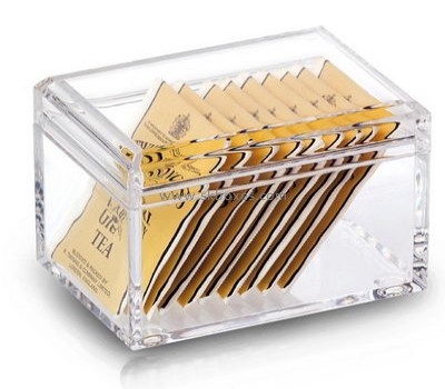 Acrylic box manufacturer customized small acrylic tea bag box with lid BDC-427