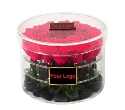 Acrylic box manufacturer customized acrylic round flower box with lid BDC-490