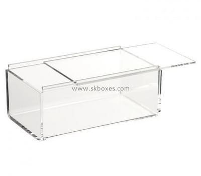 Acrylic box manufacturer custom acrylic storage box with sliding lid BDC-608