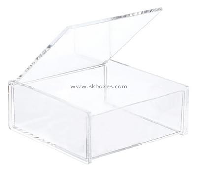 Display case manufacturers custom clear plastic display box with hinged lid BDC-610