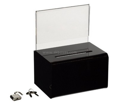 Custom and wholesale acrylic small black ballot box BBS-214