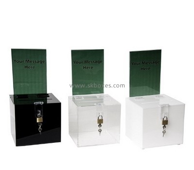 Customized clear acrylic charity collection boxes BBS-279