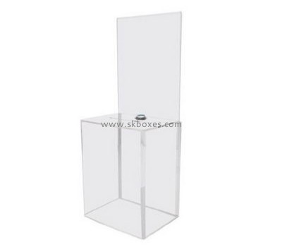 Customized clear acrylic donation collection boxes BBS-280