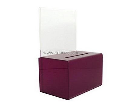 Customized acrylic fundraising collection boxes BBS-281