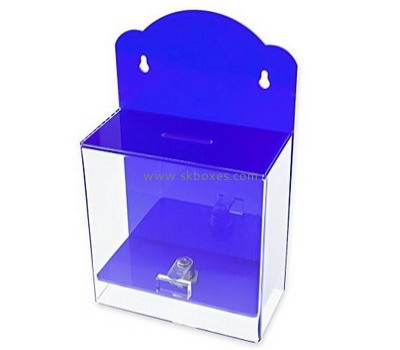 Customized blue acrylic donation box BBS-331