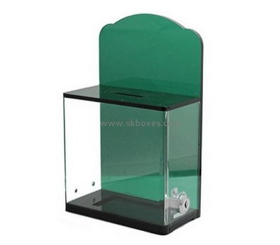 Customized transparent acrylic donation boxes with lock BBS-335