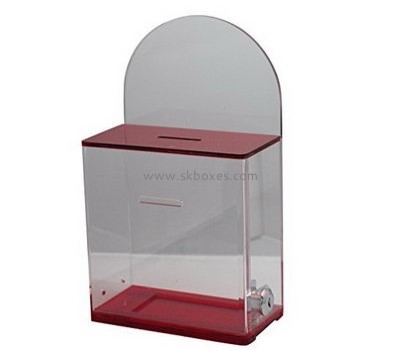 Customized transparent lucite charity box BBS-339