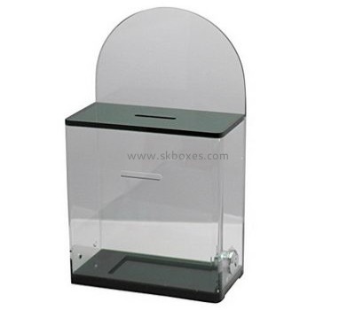 Customized transparent lucite charity donation boxes BBS-342