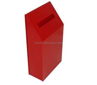 Customized red acrylic money collection box BBS-345