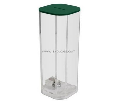 Bespoke transparent plastic donation boxes with lock BBS-352