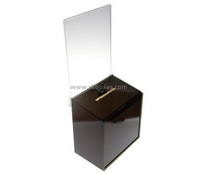 Bespoke black plexiglass donation box BBS-355