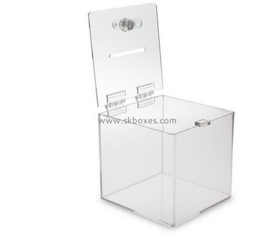 Bespoke transparent acrylic suggestion box with lock BBS-368