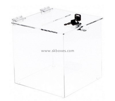 Bespoke clear acrylic large donation box BBS-388