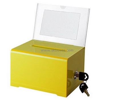 Bespoke yellow acrylic cheap ballot boxes BBS-411