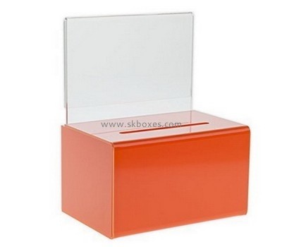 Bespoke orange acrylic charity collection boxes BBS-413