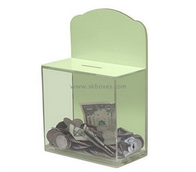 Bespoke green acrylic box charity BBS-458