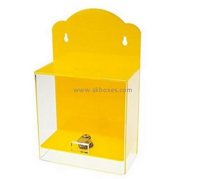 Bespoke yellow acrylic hanging suggestion box BBS-466