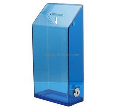 Bespoke blue acrylic charity coin collection boxes BBS-484