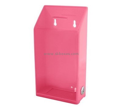 Bespoke pink acrylic charity donation boxes for sale BBS-489