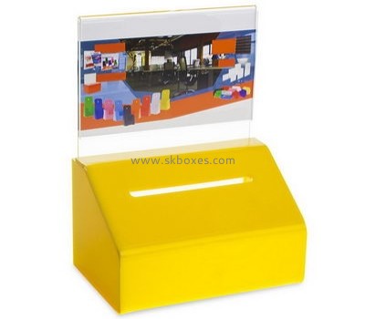 Bespoke yellow acrylic cheap donation boxes BBS-501