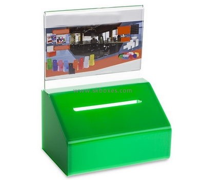 Bespoke green acrylic suggestion boxes for sale BBS-503