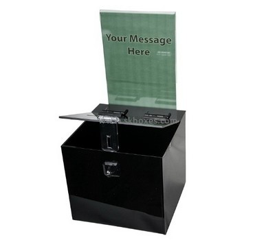 Bespoke acrylic black donation box BBS-515