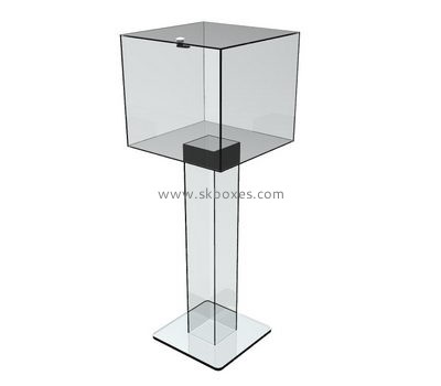 Bespoke clear acrylic floor standing ballot box BBS-545