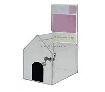 Bespoke acrylic house shaped donation box BBS-566