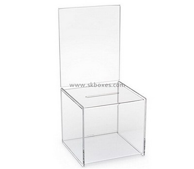 Bespoke acrylic clear donation box BDB-096