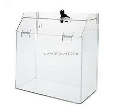 Customize acrylic donation box with lock BDB-112