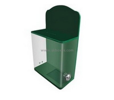 Customize green acrylic donation box BDB-158