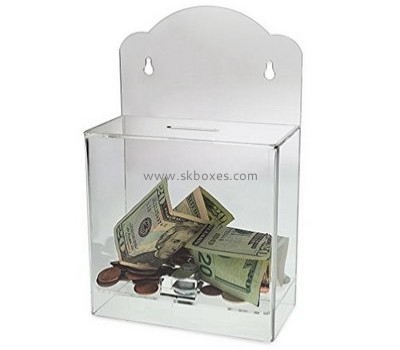 Customize clear wall mounted donation box BDB-177